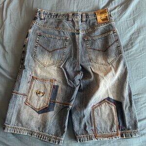 VINTAGE Phat Farm Jean Shorts Jorts Baggy Wide Leg Skater Hip Hop Y2K Sz 32 Y2K